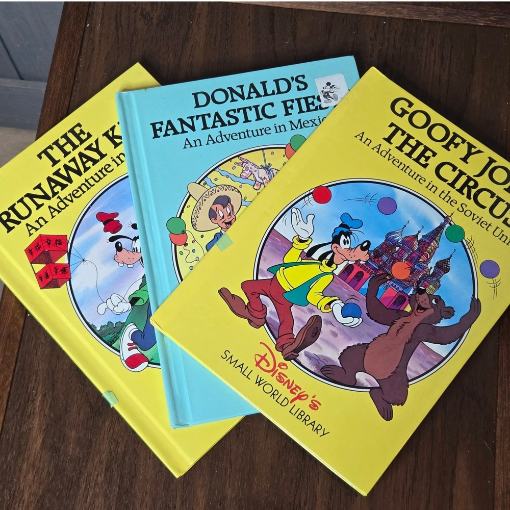 Disney Small World Library 3 Set Vintage Grolier Mickey Books